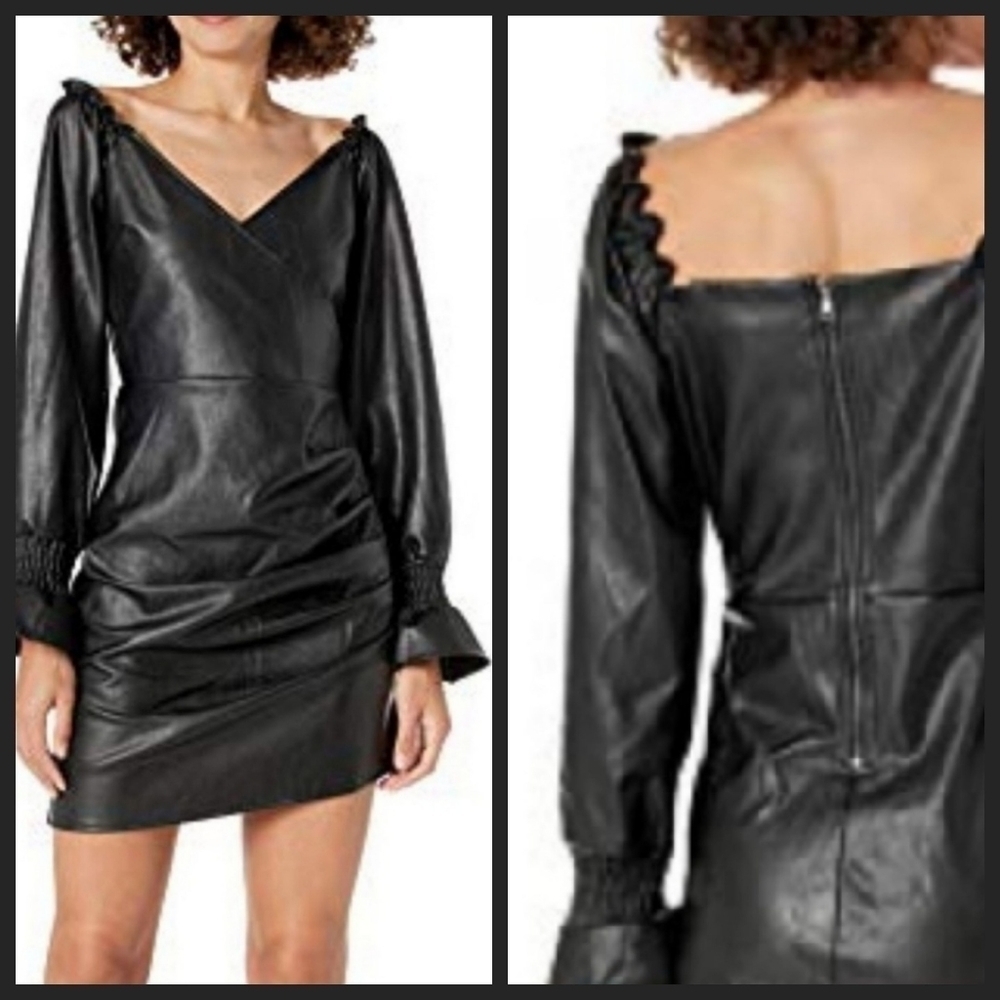 Kendall & Kylie Black Faux Leather Mini Dress